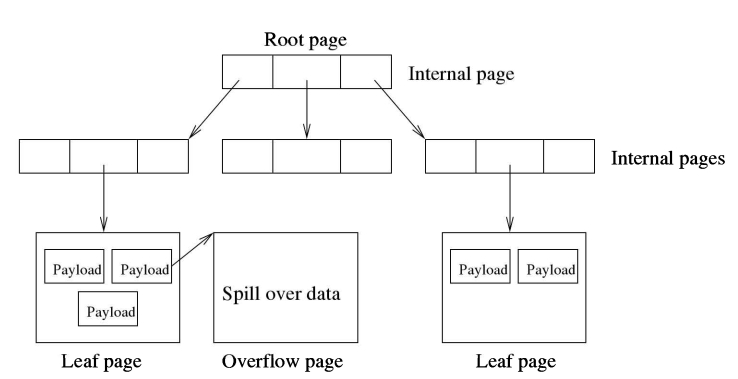 Figure 6.4:A typical B+tree.